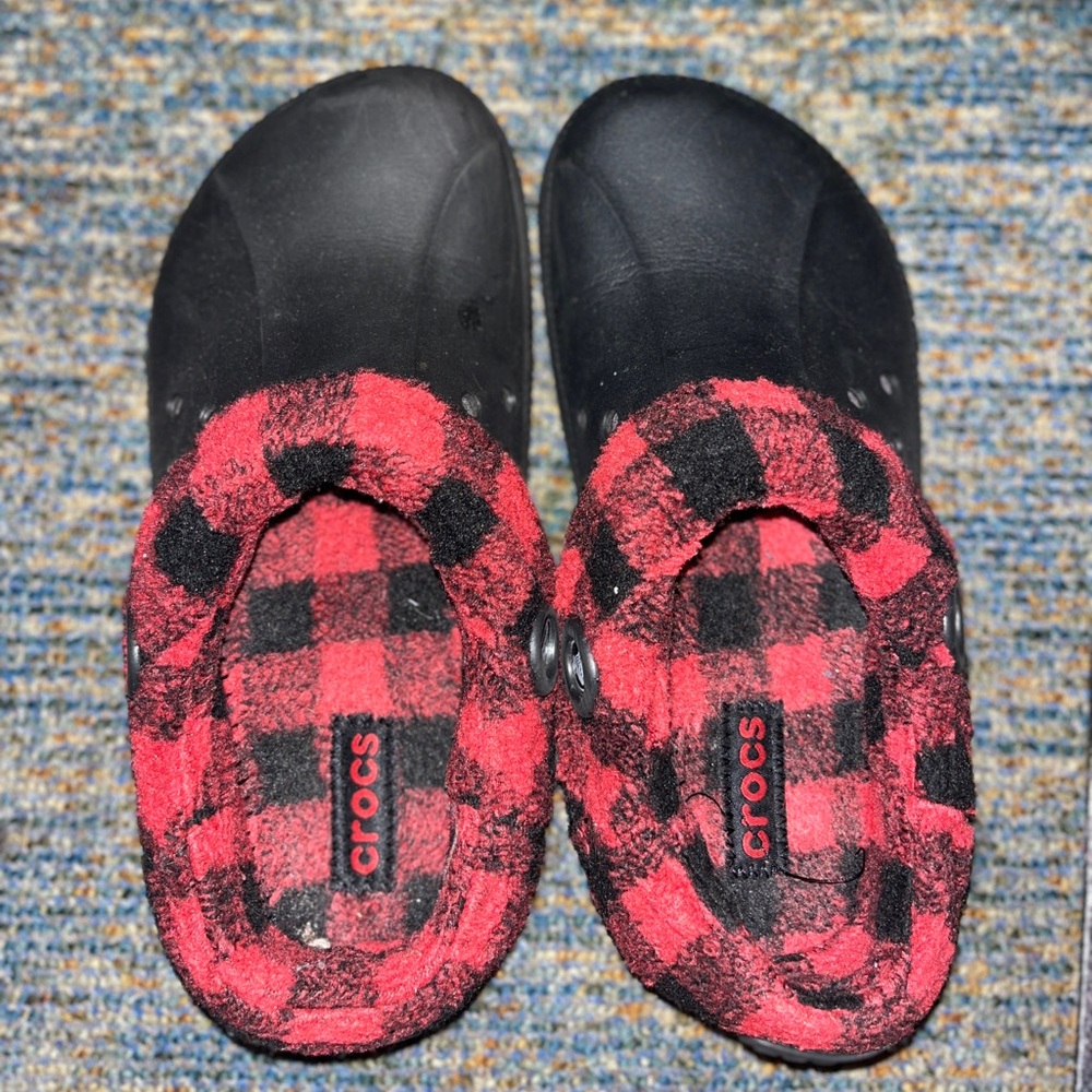 Red Plaid Crocs